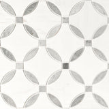 MS International Decorative Mosaic 12" x 12" Geometric Bianco Dolomite Lola