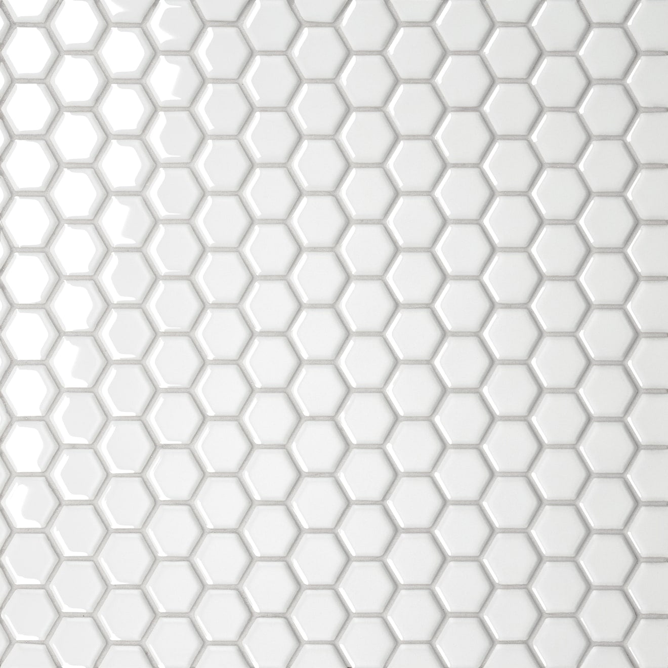 Bedrosians Le Cafe 1" x 1" Hexagon Mosaic 10.25" x 11.75" Glossy White
