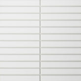Bedrosians Le Cafe 1" x 6" Straight Stack Mosaic Matte White
