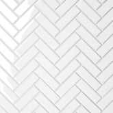 Bedrosians Le Cafe 1" x 3" Herringbone Mosaic Glossy White
