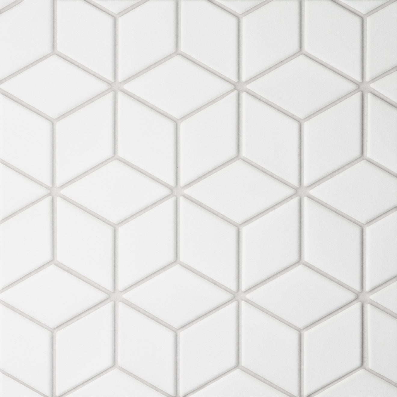 Bedrosians Le Cafe 2" x 3" Diamond Mosaic Matte White