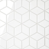 Bedrosians Le Cafe 2" x 3" Diamond Mosaic Glossy White
