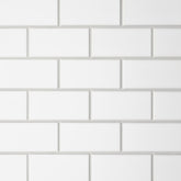 Bedrosians Le Cafe 2" x 4" Off Set Mesh Mount Mosaic Matte White