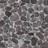 Bedrosians Waterbrook 12" x 12" Medium Sliced Pebble Mosaic Rosso Levanto