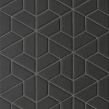 Bedrosians Le Cafe 1" x 2" Half Hexagon Mosaic Matte Black