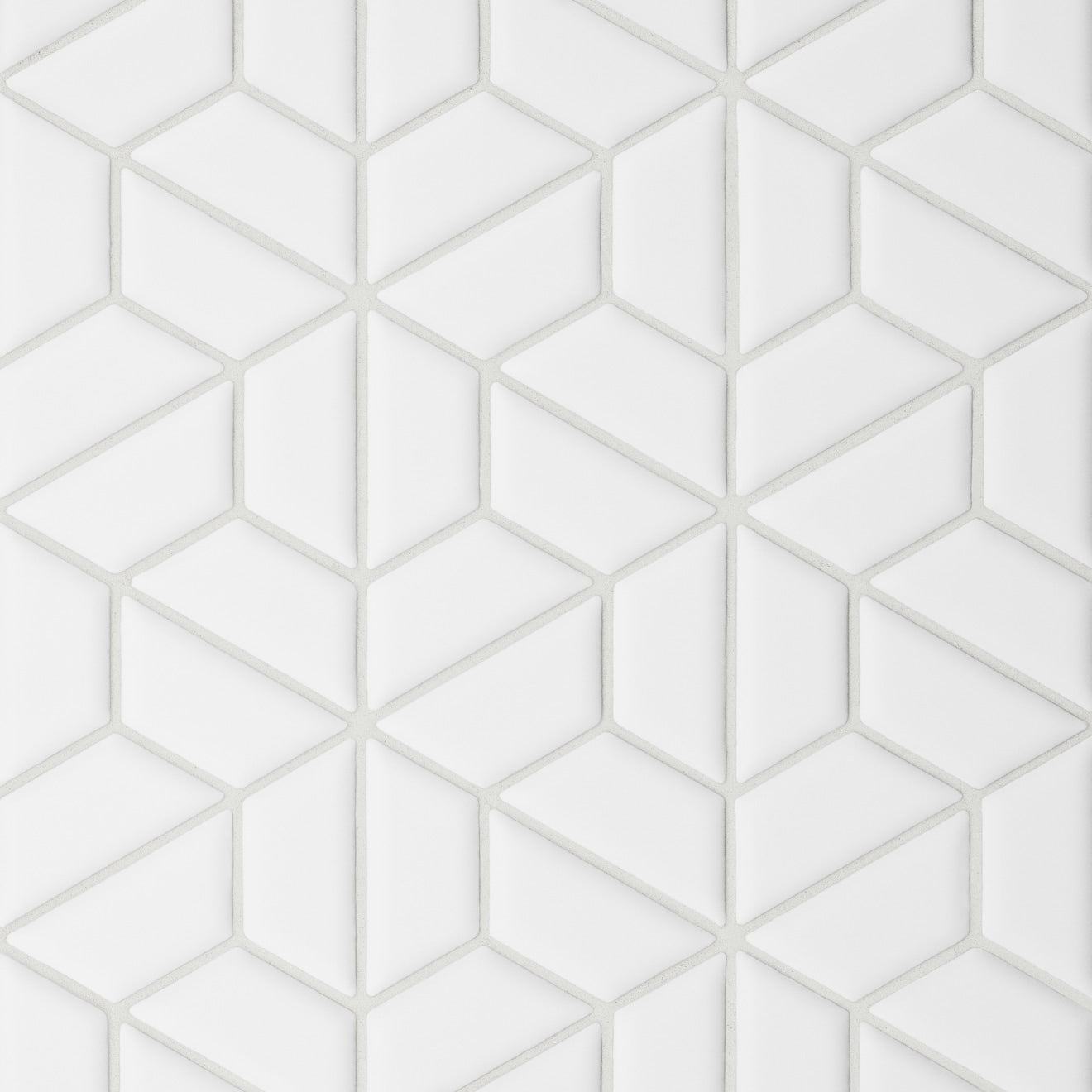 Bedrosians Le Cafe 1" x 2" Half Hexagon Mosaic Matte White