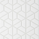 Bedrosians Le Cafe 1" x 2" Half Hexagon Mosaic Matte White