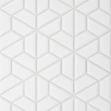 Bedrosians Le Cafe 1" x 2" Half Hexagon Mosaic Matte White