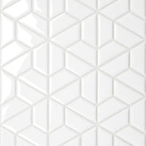 Bedrosians Le Cafe 1" x 2" Half Hexagon Mosaic Glossy White