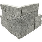 Bedrosians Stone Ledgers 8" x 18" Tumbled Ledger Corner - Wired Mesh Grey Marble