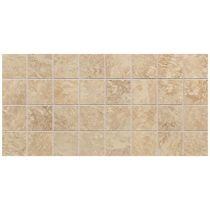 Daltile Continental Slate 3" X 3" Mosaic Straight Joint Egyptian Beige