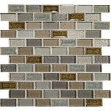 Daltile Crystal Shores 2" X 1" Mosaic Brick Joint Sapphire Lagoon