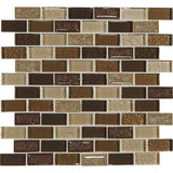 Daltile Crystal Shores 2" X 1" Mosaic Brick Joint Copper Coast