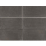 Marazzi Moroccan Concrete 12" x 24" Stepwise Matte Charcoal