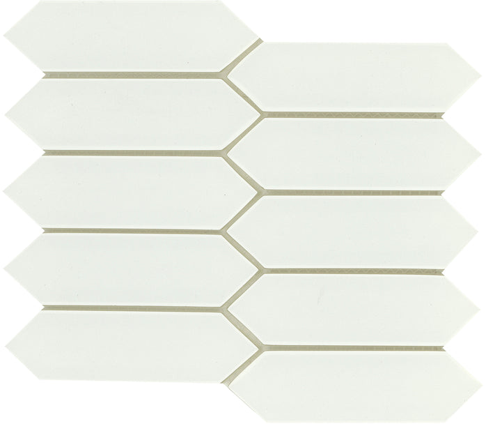 Emser Concept 8"x10" Picket Mosaic 1.58"X5.59" Polished White