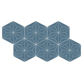 Daltile Scrapbook 8" x 9" Hexagon Keepsake Blue Asanoha