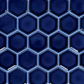 Daltile Artefino Jewel 2.5" Hex Framed Mosaic 14" x 12" Sapphire