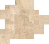 Daltile Travertine Versaille Pattern Chiseled Brushed Mendocino