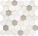 Daltile Idyllic Blends 2" Hexagon Mosaic 11" x 11" Tranquil Snow