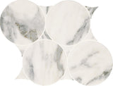 Daltile Eclessia Marble 11" x 13" Circle Mosaic Polished Arabescato Argento