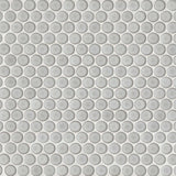 Bedrosians 360 3/4" Penny Rounds Mosaic - Gloss 12"x12" Dove Grey
