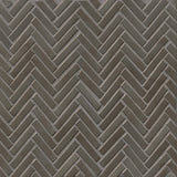Bedrosians 90 1/2x2 Herringbone Mosaic - Gloss 11" x 12.25" Metallic