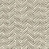 Bedrosians 90 1/2x2 Herringbone Mosaic - Gloss 11" x 12.25" Putty