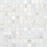 Bedrosians Ferrara 1" x 1" Mosaic Tile with Brass Bianco
