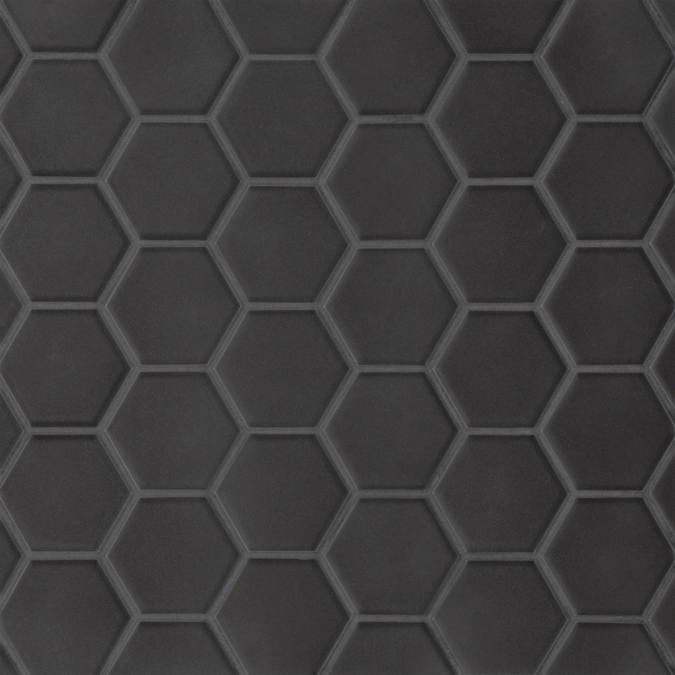 Bedrosians Le Cafe 2" x 2" Hexagon Mosaic Matte Black