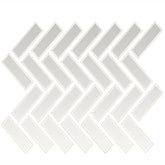 Daltile Color Wheel Mosaic 1" X 3" Herringbone Glossy Arctic White