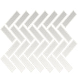 Daltile Color Wheel Mosaic 1" X 3" Herringbone Glossy Arctic White