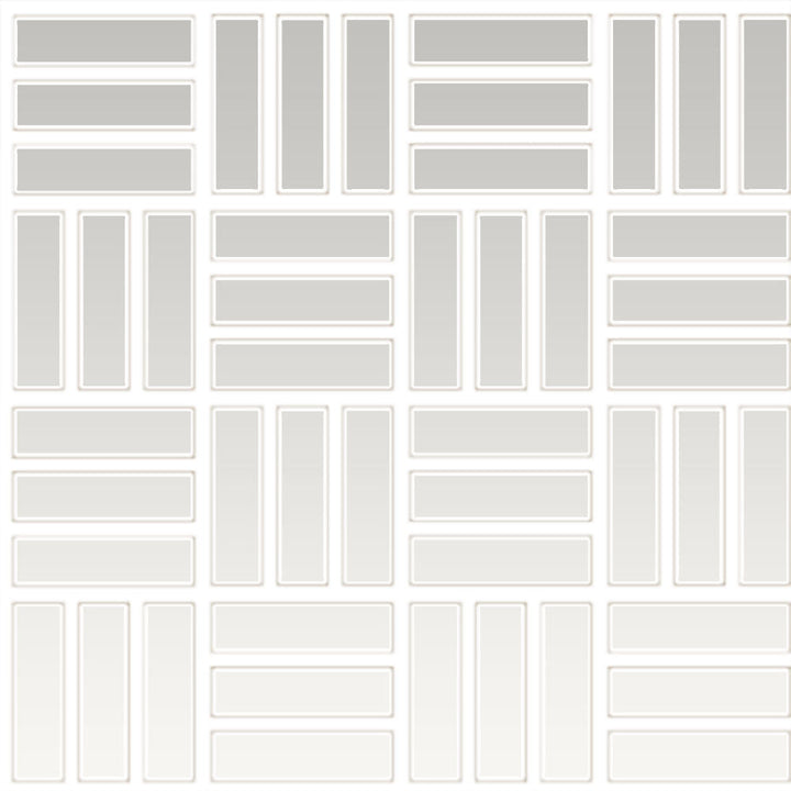 Daltile Color Wheel Mosaic 1" X 3" Lattice Weave Glossy Arctic White