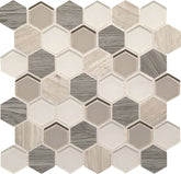 Daltile Idyllic Blends 2" Hexagon Mosaic 11" x 11" Serene Storm
