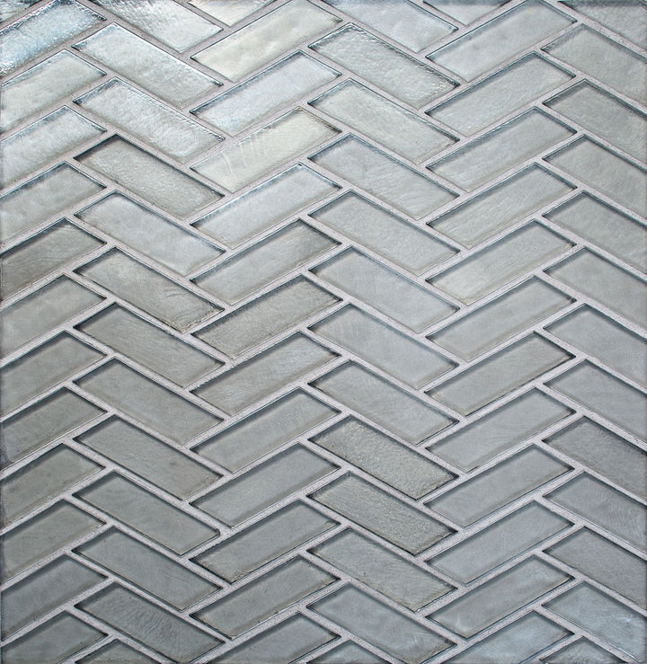 Daltile Illuminary 1" X 3" Herringbone Mosaic Silverlight