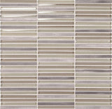 Daltile Fanfare Lucent Skies 12" X 12" Stacked Mosaic Nightfall Luster