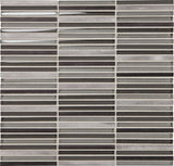 Daltile Fanfare Lucent Skies 12" X 12" Stacked Mosaic Twilight Gleam