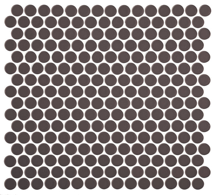 Daltile Retro Rounds 1" X 1" Glossy Saddle Brown