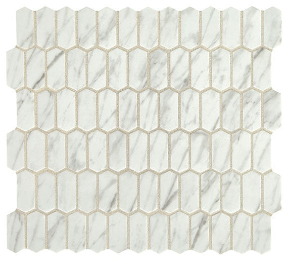 Daltile Fanfare Statuette 1" X 2" Picket Mosaic Venetian White