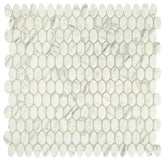 Daltile Fanfare Statuette 12" X 12" Oval Mosaic Venetian White