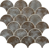 Daltile Vintage Metals 3" Fan Whitewash Classic Bronze