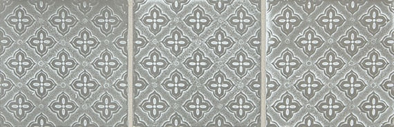 Daltile Vintage Metals 4" X 4" Deco Flower Whitewash Titanium