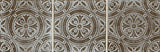 Daltile Vintage Metals 4" X 4" Deco Rosette Whitewash Classic Bronze