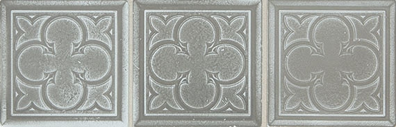 Daltile Vintage Metals 4" X 4" Deco Clover Whitewash Titanium