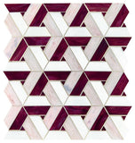 Daltile Fanfare 1" X 3" Trapezoid Mosaic Bordeaux