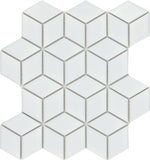 Emser Influence 10"x12" Cube Mosaic 1.89"x3.27" Polished White
