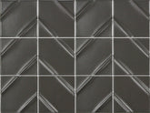 Emser Kumito 12"x16" Chevron Mosaic 3.9"X3.9" Matte Black