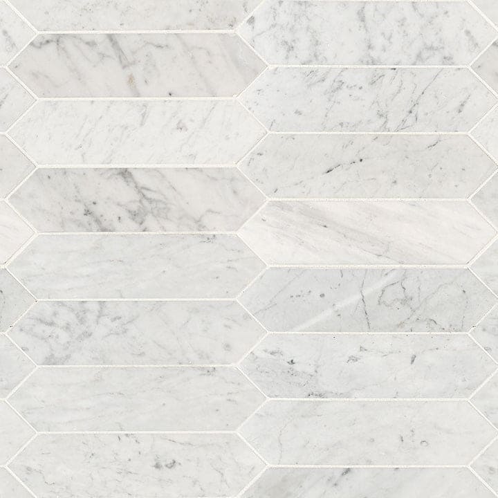 MS International Natural Stone Marble 3" x 12" Picket Honed Carrara White