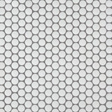 MS International Domino 12" x 12" Penny Round Matte Bianco