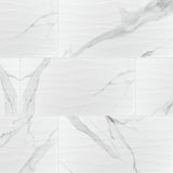 MS International Dymo 12" x 24" Glossy Statuary Wavy White
