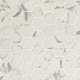 MS International Decorative Mosaic 12" x 12" Hexagon 2" Statuario Celano
